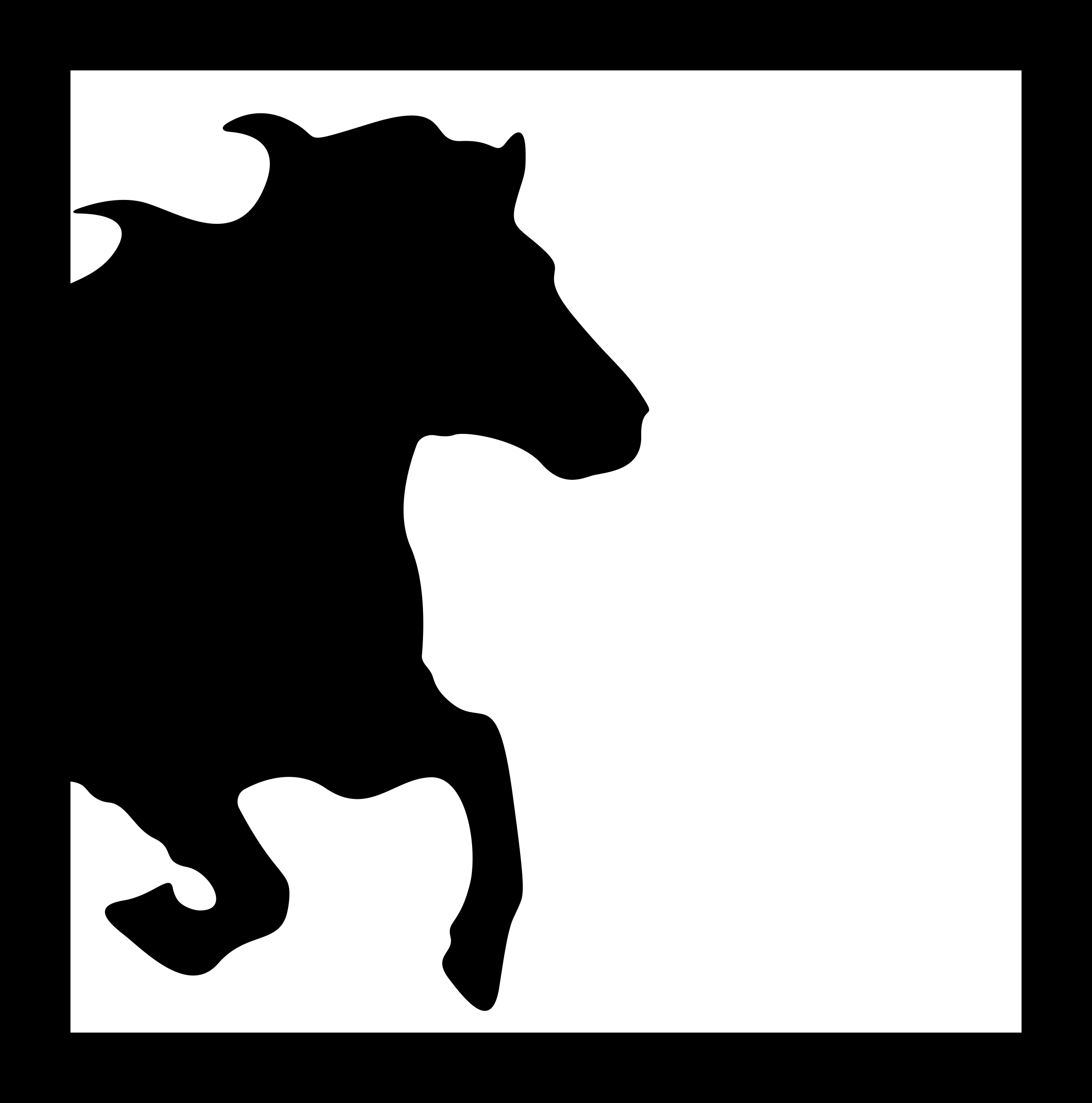 Horse Half Image Inside A Square Frame Outline Svg Vector Free Vectors